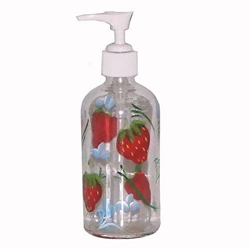 Strawberry One of a Kind Design on Clear Glass Soap or