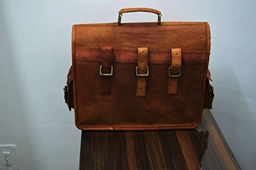 Leather Native 2 Side Pouch Brown Leather Motorcycle Side Pouch Saddlebags Saddle Bag Panniers ( 2 BAGS )