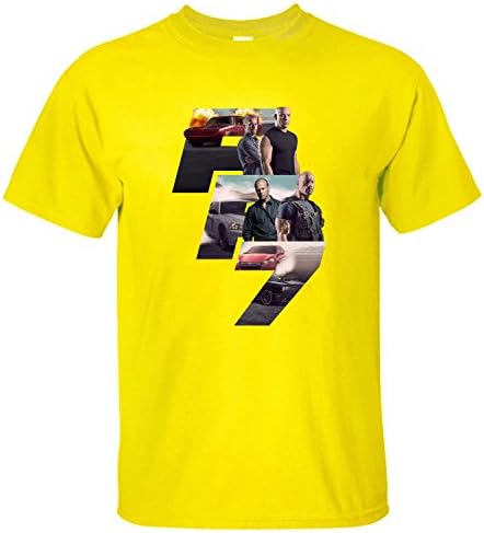 Jiuhe Men's The Fast&amp;furious Car Fan In Memory Of Paul Short Sleeve Cotton T Shirt yellow XXL