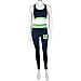 Seattle 12th Man Fan Navy Leggings with Lime Line (Large/X-Large)