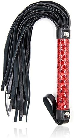 Soft Suede Genuine Leather Equestrian Horse Sport Flogger and Whips With Braided Handle Floggers Red