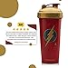 Performa Justice League & DC Comic - Leak Free Protein Shaker Bottle with Actionrod Mixing Technology for All Your Protein Needs! Shatter Resistant & Dishwasher Safe (Flash JL)