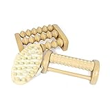 Mystic Ayurveda Manual Foot and Body Massagers - Set of 3 Massage Tools and Equipment, Wood and Rubber Construction, Relieves Pain, Improves Circulation, Compact and Portable, Eliminates Costly Spas