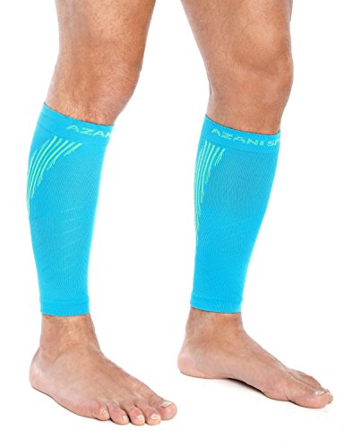 AZANI Elite Calf Compression Sleeves for Men &amp; Women, Unisex. Shin Splint Leg Sleeves, Blue