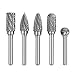 5Pcs 12mm Head Tungsten Carbide Rotary Point Burr Die Grinder Bit 6mm Shank Kit Milling Cutter