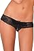 Rene Rofe Women Sexy Lingerie Lace Crotchless Boy shorts Panties Thong Underwear ,Black,Small / Medium