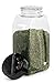 Baire Bottles 16 oz Empty Clear Plastic Spice Jars, Shaker Lids 6 Pk Sifter Shaker Holes Pour Open Sides Sealed for Freshness Liners BPA Free Waterproof Labels USA (Black Flapper Lid Damask Labels)
