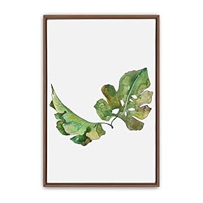 signwin Framed Canvas Wall Art Green Leaves Canvas...