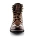 Polar Fox Brady MPX508571 Mens Casual Combat Boots Lace up and Zipper Dark Brown 10.5