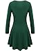 Aphratti Women's Long Sleeve Fall Dresses Casual Basic Crew Neck A-Line Fit and Flare Skater Dress