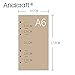 Ancicraft Refill Paper A6 6 Hole 3.75 X 6.75 Inches Lined Creamy White Paper for Loose Leaf Binder Notebook 100 Sheets / 200 Pages