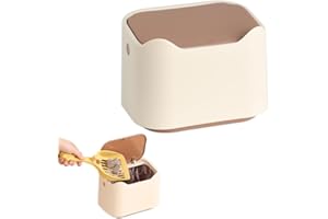 JTBS Cat Litter Trash Can with Press Type Lid, Cat Litter Box Waste Disposal System for Odor Control, Slim Cat Litter Pail Disposal System (Khaki)