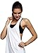 Indrah Women's Performance Fitness Workout Racerback Tank Top, White, M