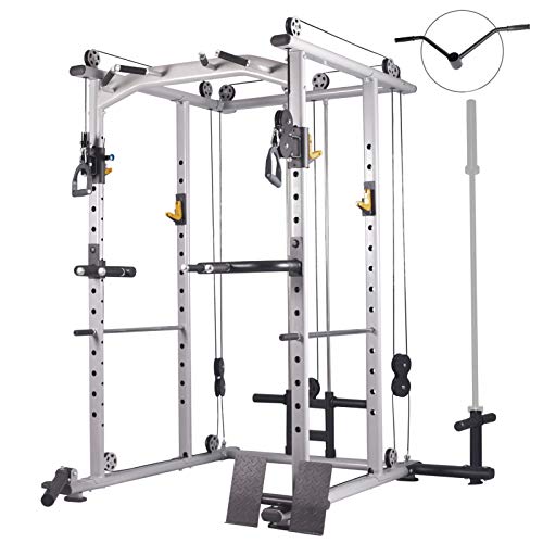 Mikolo MultiFunction Power Cage, 1200 lbs Commercial Weight Cage with Cable Crossover Machine