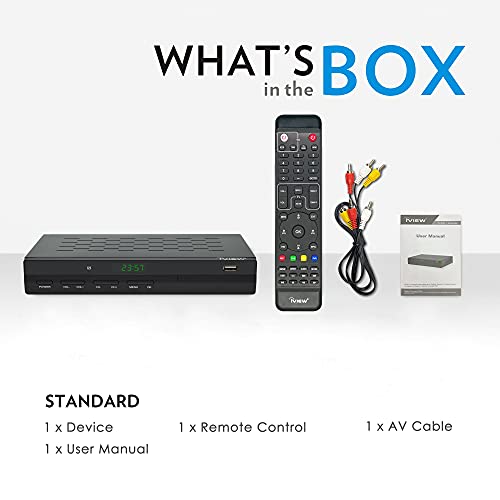 IVIEW-3500STB III, ATSC Digital Converter Box with Recording and Media Player, Analog to Digital, QAM Tuner, Channel 3/4, HDMI, A/V, USB, Learning Remote