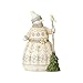Enesco Jim Shore Heartwood Creek White Woodland Snowman with Broom Figurine, 8.5