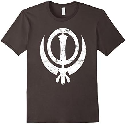 Mens Distressed Khanda Sikh T-Shirt XL Asphalt