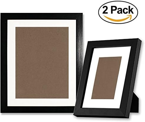 Black Picture Frames 5x7 and 8x10 - made of Solid Wood, Both Vertical and Horizontal Supported - Hanging Hardware Included, Display Pictures 8x10 6x8 5x7 3x5