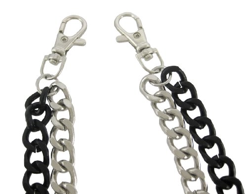 Black / Chrome Plated Double Strand Link Wallet Chain
