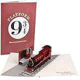 Harry Potter Hogwarts Express Platform 9 3/4 Pop-Up Card - Deluxe Handcrafted Pop Up Card - All Occasions, Inspirational - 5 x 7