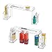 mDesign Small 2-Tier Plastic High-Rise Bathroom Cabinet Organizer - Vitamin Bottle, Medicine, Makeup Storage Shelf for Sink, Counter, and Vanity - Perfect for Hair Product Organization - 2 Pack, Clear