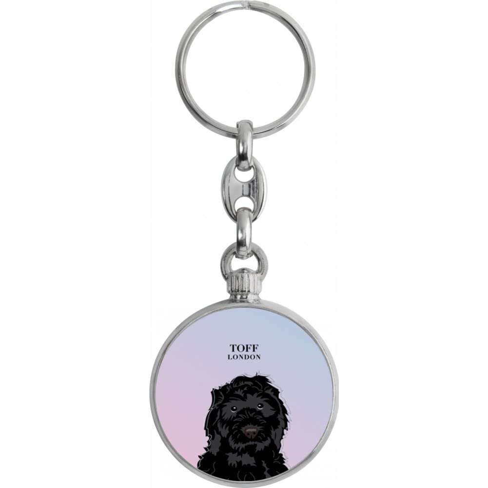 Toff London Black Cockapoo Dog Head Keyring