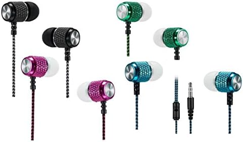 TayTech 5 Pieces Family Pack In-Ear 3.5 mm Jack Earphone Earbud Plus Mic Compatible with Apple iPhone 7, 6, 6S Plus, Microphone for Samsung Galaxy S5 S6 S7 Edge Plus LG G3 G4 G5 Headphone