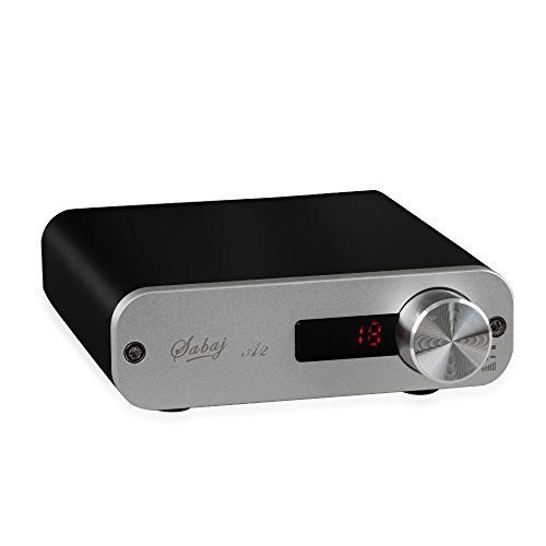 Sabaj A2 Small Desktop Stereo Audio Digital Amplifier with Bluetooth 4.0 USB Optical Input 55Wx2 Silver - Thumbnail 3