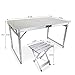 BENHOM Outdoor Camping Folding Table with 4 Folding Chairs Aluminum Height Adjustable, Can be Used for Barbecue, Parties, Campingthumb 4