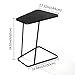 Lifewit End Table Side Snack Coffee Sofa Table Modern Tempered Glass Steel, Black