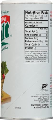 NOSALT ORIGINAL SODIUM-FREE SALT ALTERNATIVE, 11 OZ