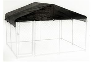LUCKY DOG Dog Kennel Cover - WeatherGuard™ Extra Large All Season Dog Run Cover & Roof - Perfect Fit for 10ft. X 10ft. Outdoor Cages and Pens (10ft. X 10ft)