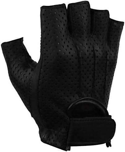 Men's Fingerless Perforated Naked Cowhide Leather Gloves with Gel GL2090 XXL