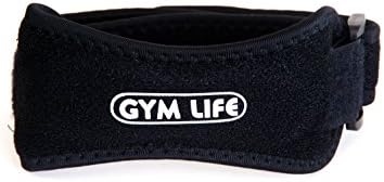 Professional Patella Tendon Strap by Gym Life: Runner’s &amp; Jumper’s Knee Strap – Patella Strap Eases Tendinitis Pain &amp; Knee Joint Pain with Maximum Knee Support, Knee Support Band (Black)