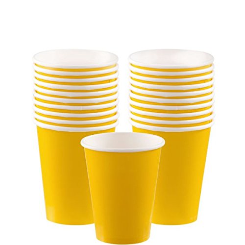 Sunshine Yellow Paper Cups | 9 oz. | Pack of 20 | Party Supply - //medicalbooks.filipinodoctors.org