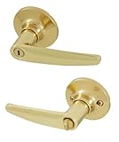 Honeywell 8104002 Straight Privacy Door Lever, Polished Brass