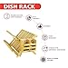 Bamboo Dish Drying Rack - Foldable And Collapsible Eco Friendly Plate Dryer With Detachable Utensil Holder