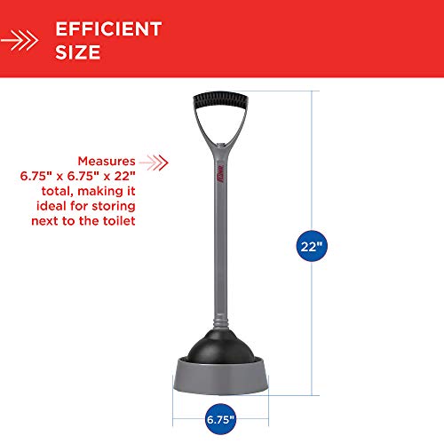 LiquidPlumr Storage 6.75” x 22” (Color May Vary) Toilet Plunger with