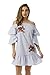Cocoom Bell Sleeve Dress with Floral Embroidery 401579-BLU-3X Blue/White primary