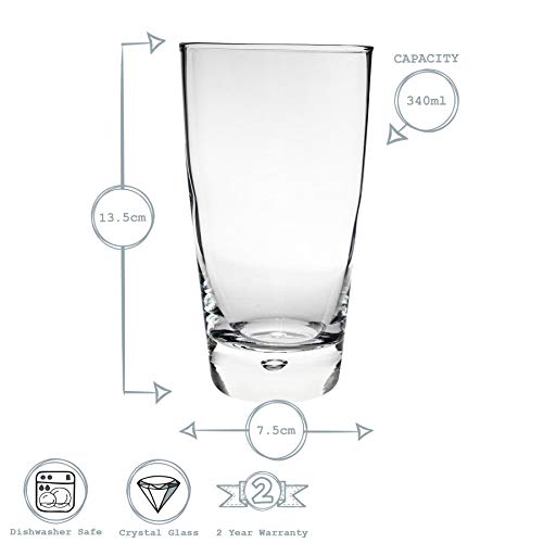 Bormioli Rocco Luna klare Kuppel Basishighball Cocktailgläser & Whiskey Rock Tumblers - Set von 12 – Bild 4