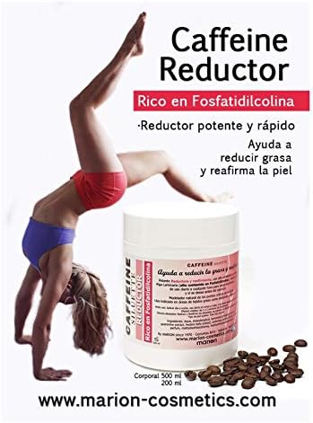 Slimming Body Firming Gel Anti Cellulite– CAFFEINE REDUCTOR XL 500 ml. - Easy Absorption. High content of Caffeine, Seaweed (high in Phosphatidylcholine),A & E Vit .Tightening and Toning.