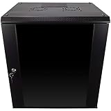 NavePoint 12U Wall Mount Consumer Series Server Cabinet Network Enclosure Locks, Fan