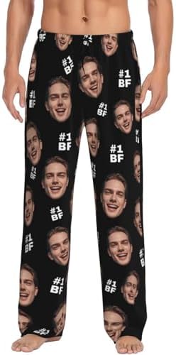 Personalized Funny Photo Face Pajama Pants for Men Custom Pajama