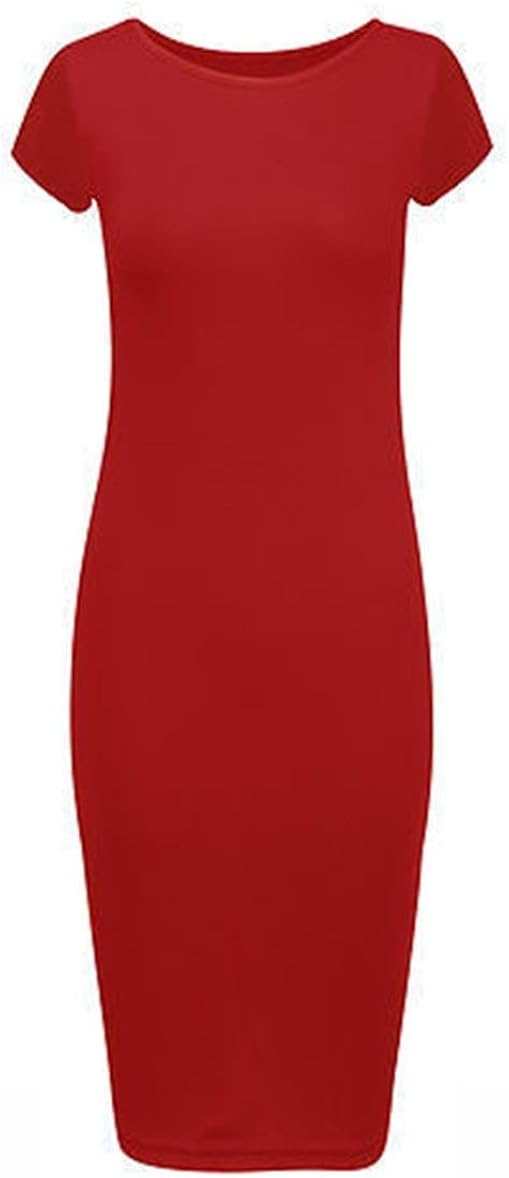 red cap sleeve midi dress
