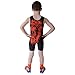 Wrestling Singlet by KO Sports Gear: ORANGE ON BLACK SKULL design - Fun, Affordable, Head Turning