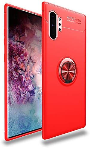 Lozeguyc Compatible with Note 10 Plus Case,Soft TPU Hidden Kickstand Note 10 Plus Back Case with Magnetic Car Mount Holder Kickstand Drop Protection Defender Case for Samsung Galaxy Note 10 Plus-Red