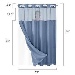 Gibelle No Hook Waffle Weave Shower Curtain with