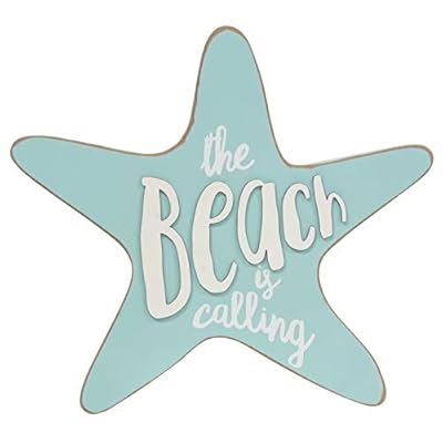 Col House Designs 35308 The Beach is Calling Wooden Starfish Sign - Nautical Decor - Beach Decorations for Home - Beach… 41lYiAOo5ZL. SS400