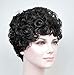 RUISENNA Short Curly Wigs for Black Woman Black Pixie Wigs African American Synthetic Short Wig Black Heat Resistance Fiber Wigs