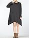 Mordenmiss Women's Leisure Long Sleeve Boat Neck Fall Tops US XS-XL (L, Dark Grey)